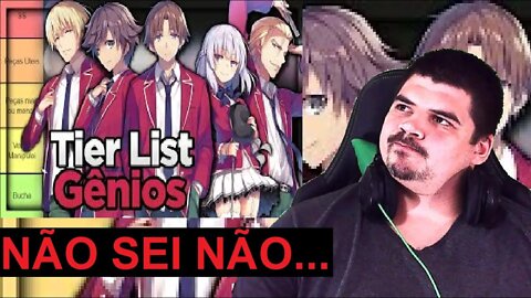 REACT Tier List Maiores Gênios de Classroom of the Elite Youjitsu - PeraltaMakerBr - MELHOR DO MUNDO