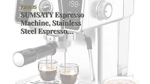 SUMSATY Espresso Machine, Stainless Steel Espresso Machine with Milk Frother for Latte, Cappucc...