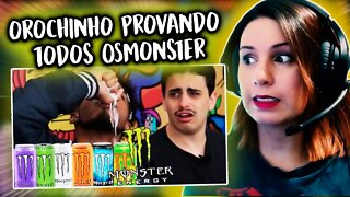 OROCHINHO PROVANDO TODOS OS SABORES DE MONSTER - REACT