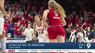 No. 10 Arizona defeats Utah 76-64