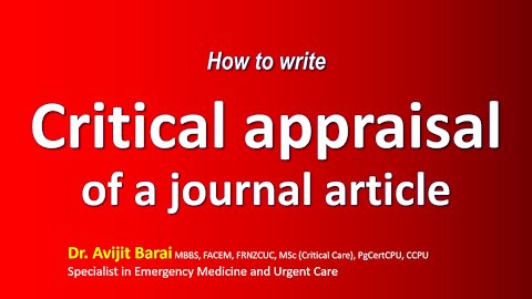 How to write critical appraisal of journal articles