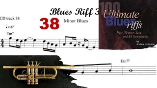 100 Ultimate Blues Riffs (Bb) by Andrew D. Gordon 038 - Sax, Trumpet and Play-along (Funky Blues)