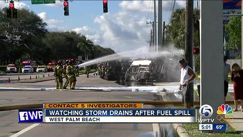 Watching storm drains after fuel spill