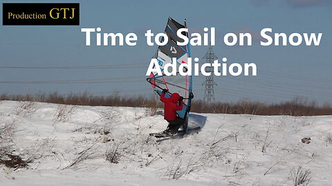 Time to Sail on Snow Addiction : Windski down the line.