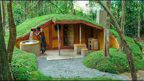 Primitive Tool :Building The Most Amazing Underground Hobbit House and Water Tube