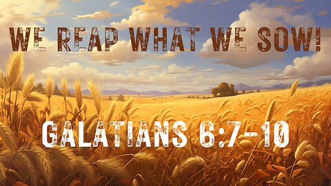 Galatians 6:7-10 "We Reap What We Sow" An update on the war in Israel 4/14/2024