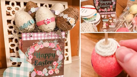 Dollar Tree DIY Dog Lovers Twine Easter Eggs