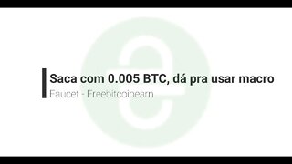 Correto - Faucet - Freebitcoinearn - saca com 0.005BTC