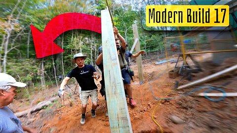 Modern Home Build | 17 | deck posts and girders