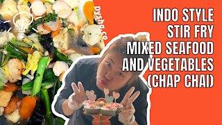 Cooking Indo Style Stir Fry Mixed Seafood and Vegetables (Chap Chai). Cooking Idea. #shorts