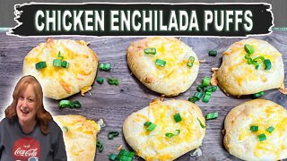 CHICKEN ENCHILADA PUFFS Using Refrigerated Crescent Roll Dough | Easy Weeknight Meal Recipe