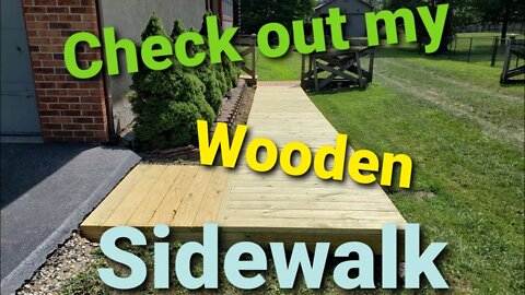 Wooden sidewalk build, slideshow.