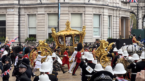 King Charles III and Royal Family Members Coronation Procession to Buckingham Palace