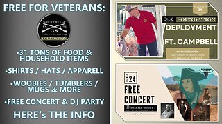 FREE FOR VETERANS: 31 TONS OF FOOD & HOUSEHOLD ITEMS with Grunt Style Foundation