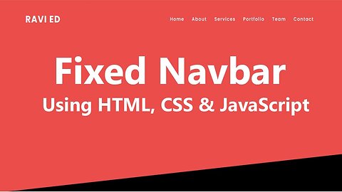 Responsive Fixed Navbar On Scroll Using HTML, CSS & JavaScript | Sticky Navbar on Scroll Part - 1