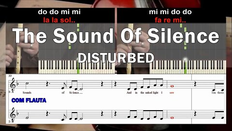 The Sound Of Silence Disturbed Cifra para Duas Flautas Notas Piano Educacao Musical Jose Galvao CV