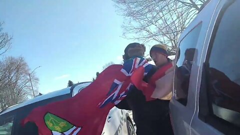 Soo Freedom Convoy Feb26th - Great Turnout - Drunken Nut Interferes at the End.