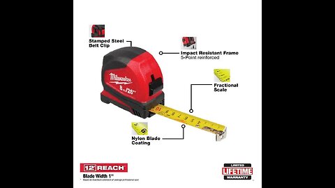 ANNUAL SALE!! New Milwaukee 48-22-6626 m / 26 ft Compact Tape