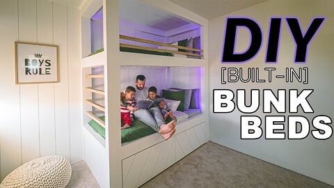 DIY Twin Built-in Bunk Bed For Kids