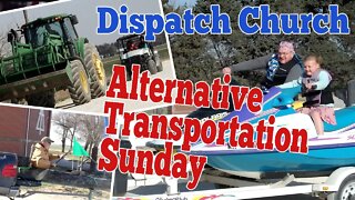 Alternative Transportation Sunday in Dispatch Kansas (Drive Your Tractor to Church Day)