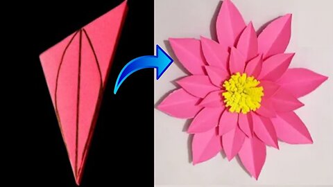 DIY Easy Flower Making With Paper / Very Easy Paper Flower Craft Idea / How To Make A Paper Flower