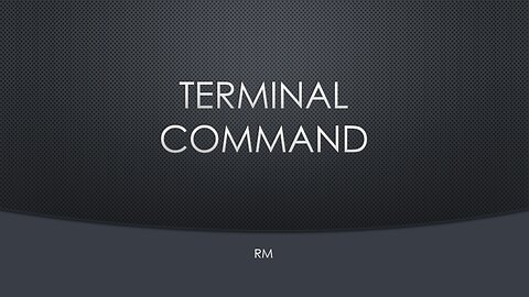 Terminal Command - How to use rm and rmdir command