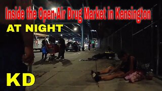 Inside the Open-Air Drug Market in Kensington ar Night