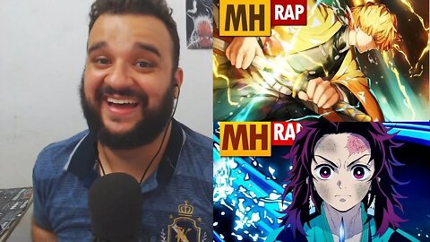 (DOUBLE REACT) O RAP MAIS INSANO DO TANJIROU + DEUS DO TROVÃO (Kimetsu no Yaiba) - MHRAP