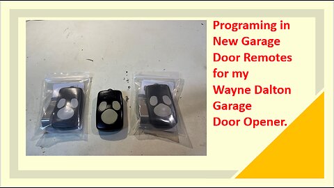 New Garage Door Remote Programing