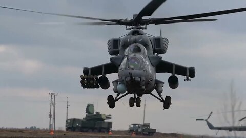 Russian Ka-52 "Alligator" & Mi-8 Attack Helicopter Crews Striking Ukrainian Positions & Equipment