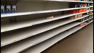 Empty shelves at Walmart