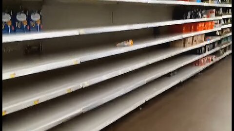 Empty shelves at Walmart