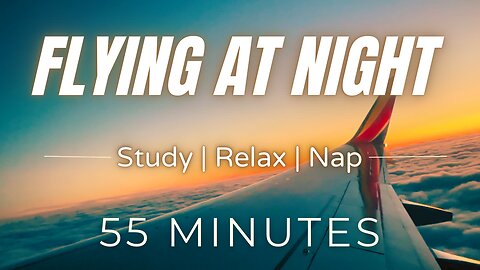 Relaxing Airplane Sounds, Night Flight Takeoff and Landing | 55 Minutes #brownoise