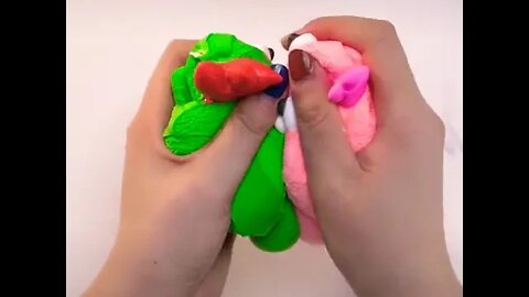 squeezing asmr colored slime satisfying #Shorts