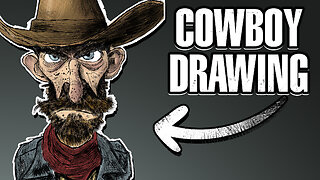 Drawing a Cowboy Caricature - Time-Lapse