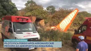 Acidente em Ubaporanga: piloto fica ferido após aeronave cair próximo ao aeroporto na Zona Rural