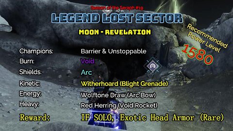 Destiny 2 Legend Lost Sector: Moon - K1 Revelation on my Hunter 12-30-22