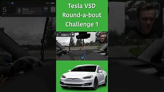 Tesla FSD waits for cars at roundabout #fsd #teslamodel3 #teslafsd #electriccar #fsdbeta