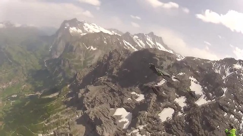 Wingsuit terrain flying in France and Switzerland