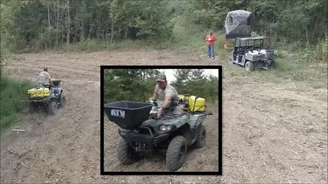 Fall food plot, Drone shots Polaris Ranger & Kawasaki Brute Force ATV