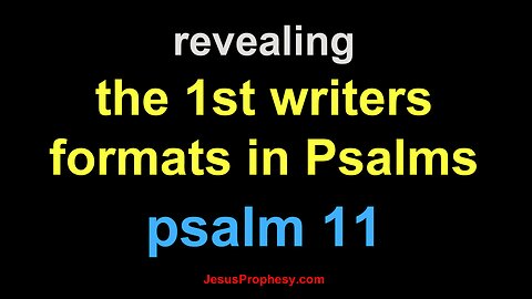 psalm 11 revealing the 1st writers hidden format