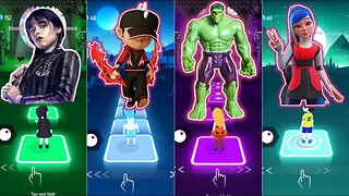 BOBOIBOY VS HULK VS WEDNESDAY VS ALICIA | Tiles Hop