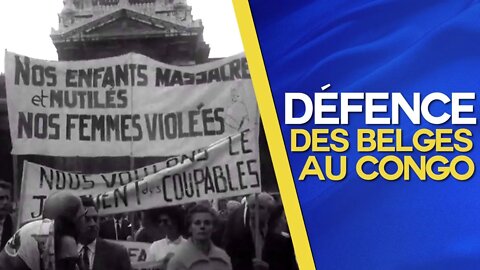Juillet 1960, Des manifestations ont lieu à Bruxelles pour la Défense des Belges au Congo