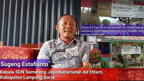 Tiga SD Negeri di Kecamatan Air Hitam Lampung Barat, dapat Bantuan DAK 2020 yang dikelola Transparan