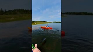 Relaxing in a kayak down the river