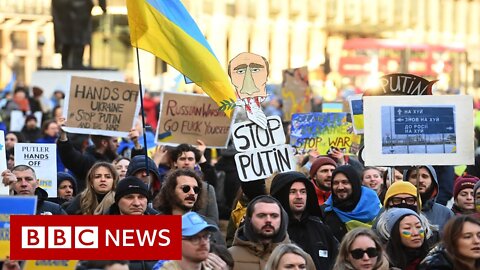Worldwide protests against Russian invasion - BBC News