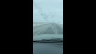 Icy Storm North Dakota 11/12/2021 Jackknifed Semi on I-94