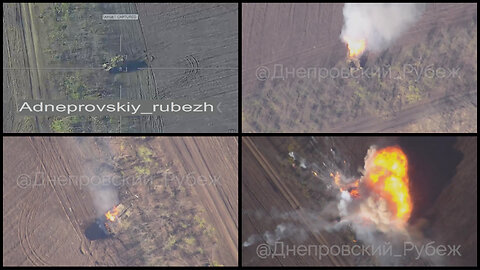 Kherson area: Russian "latest Lancet UAV" burns Ukrainian AHS Krab self-propelled howitzer