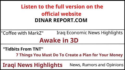 Monday Afternoon Iraq Economic News Highlights 8-28-23