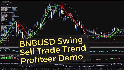 BNBUSD Binance US Dollar Swing Sell Trade Trend Profiteer Demo